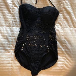 Black lace one piece Robin Piccone swimsuit